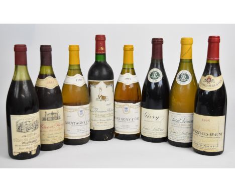 Eight bottles of vintage old world wine to include Louis Latour Saint-Veran 2000, Latour Givry 1996 and Bouchard Père & Fils 