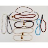Ten beaded necklaces including Carolee examples, etc