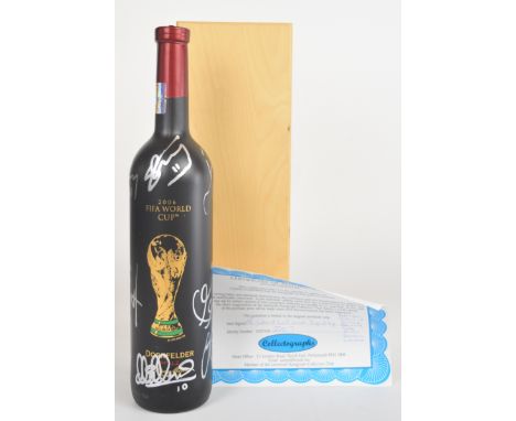 2006 FIFA World Cup Dornfelder Pfalz red wine signed by nine of the England football team including David Beckham, Frank Lamp