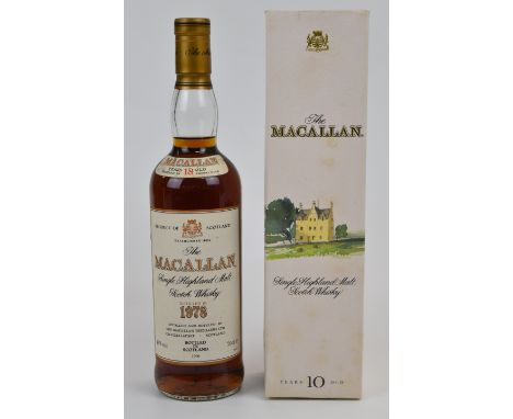 The Macallan 18 Years Old Single Highland Malt Scotch Whisky, 1978, 43% vol, 70cl, in original presentation box. PLEASE NOTE 
