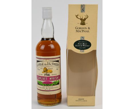 George & J.G. Smith's All Malt Glenlivet Scotch Whisky, distilled 1946, bottled by Gordon & MacPhail, 40% vol, 70cl. PLEASE N