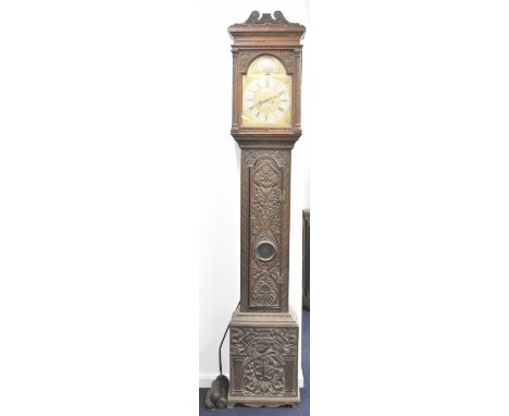 Samuel Liddell, Old Swinford, near Stourbridge and Birmingham eight bell musical longcase clock with carved oak case, the thr