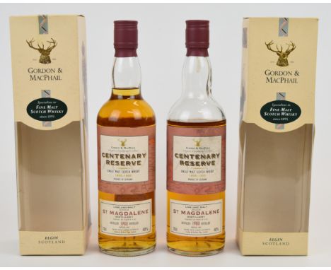 Two bottles of St Magdalene Distillery 'Centenary Reserve' Single Lowland Malt Scotch Whisky, 1980, bottled by Gordon & MacPh