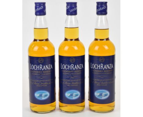 Three bottles of Arran Distillers Loch Ranza Founders' Reserve Scotch Whisky, 40% vol, 70cl. PLEASE NOTE ALL ALCOHOL & TOBACC