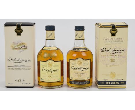 Two bottles of Dalwhinnie 15 year old Single Highland Malt Scotch Whisky, 43% vol, 70cl, both in original boxes. PLEASE NOTE 
