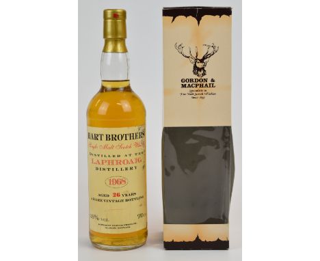 Laphroaig Distillery 26 year old Single Malt Scotch Whisky, 1968, bottled by Hart Brothers, 43% vol, 70cl. PLEASE NOTE ALL AL