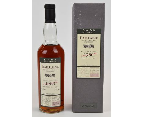 Dailuaine Cask Strength Speyside Single Malt Scotch Whisky, year of distillation 1980, bottled in 1997, No.02104, 63% vol, 70