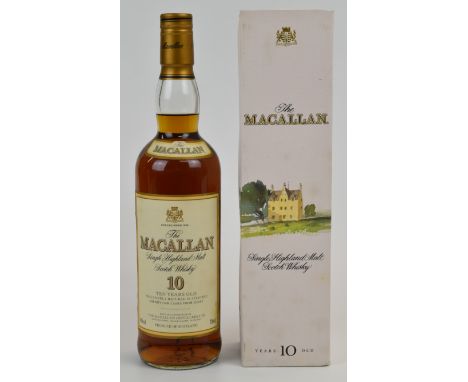 The Macallan 10 Years Old Single Highland Malt Scotch Whisky, 40% vol, 70cl, in original presentation box. PLEASE NOTE ALL AL