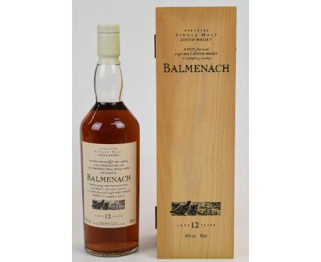 Balmenach 12 year old Speyside Single Malt Scotch Whisky, 43% vol, 70cl, in wooded presentation box. PLEASE NOTE ALL ALCOHOL 