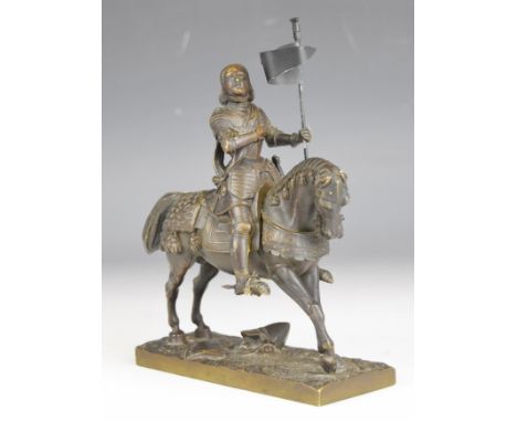 Bronze mounted Joan of Arc figurine, H20cm