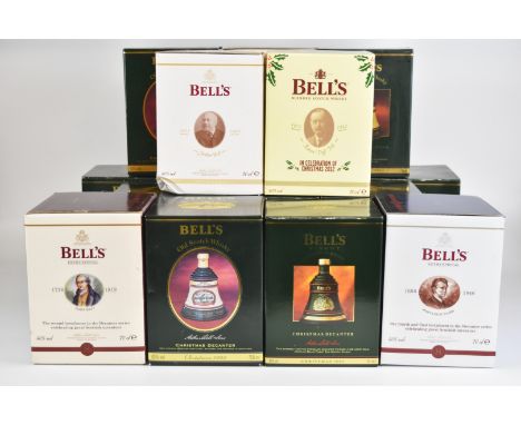 Sixteen Bell's Finest Old Scotch and Blended Scotch Whisky celebration decanters, 40% vol 70cl and 45% vol 75cl, all in origi