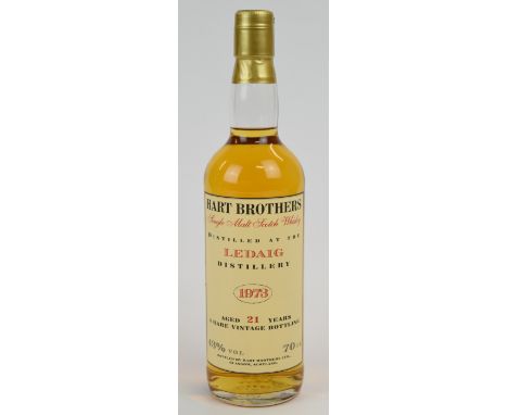 Ledaig Distillery 21 year old Single Malt Scotch Whisky, 1973, bottled by Hart Brothers, 43% vol, 70cl. PLEASE NOTE ALL ALCOH