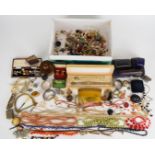 A collection of jewellery including coral necklace, Victorian agate brooch, Victorian agate stick