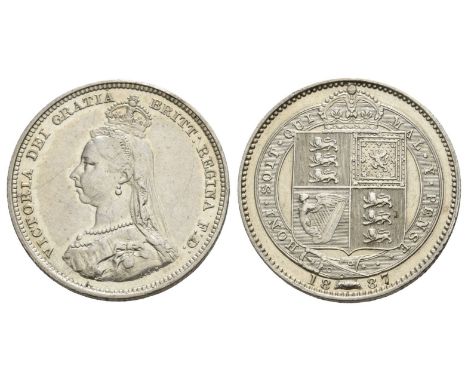 Royal mint. Dated 1887. Jubilee Head type. Design by Joseph Edgar Boehm. 1837-1901. VICTORIA DEI GRATIA BRITT : REGINA F: D:,