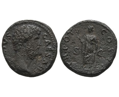 Rome mint. AD 137. L AELIVS CAESAR, bare head to right / TR POT COS II, Spes advancing to left, holding flower in right hand 