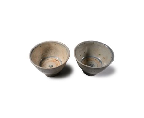 15th century A.D. Comprising two deep bell-shaped bowls with painted polychrome decoration. Cf. The Bach, N., Vietnamese Cera