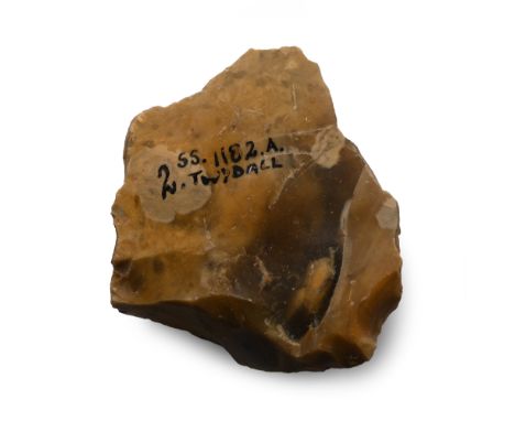 Lower Palaeolithic Period, circa 400,000 B.P. Plano-convex in section with inked legend '2 ss.1182.A. Twydall'.  71 grams, 63