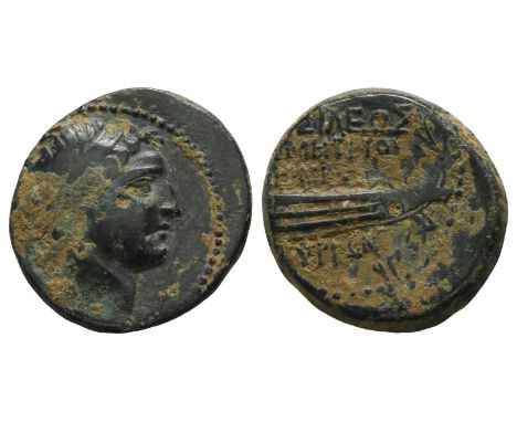 Tyre mint. Dated SE 158 (155/4 BC). 162-150 BC. Diademed head to right / [BA]ΣIΛEΩΣ [ΔH]MHTPIOY and [L] HNP • (date) in three