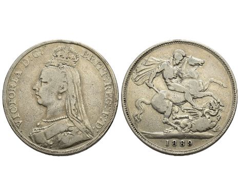 London mint. Dated 1889. Jubilee coinage. Designs by Joseph Edgar Boehm and Benedetto Pistrucci. 1837-1901. VICTORIA D : G : 