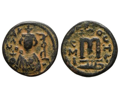 Hims (Emesa) mint. AH 41-60 (AD 661-680). Crowned imperial bust facing, holding globus cruciger; KAΛON ('good') in Greek down