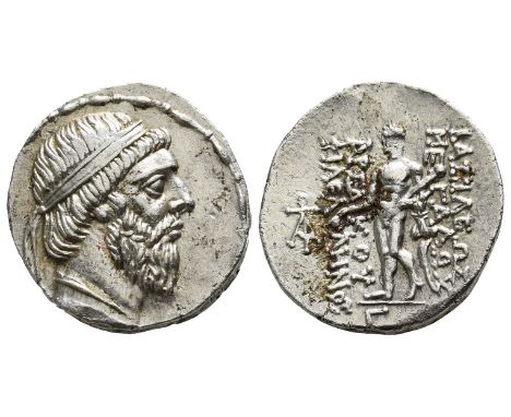 Seleukeia on the Tigris mint. Dated SE 173 (140/39 BC). 165-132 BC. Diademed and draped bust of Mithradates I to right / BAΣI