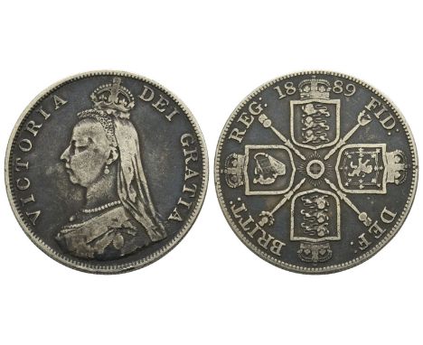 London mint. Dated 1889. Design by Joseph Edgar Boehm. 1837-1901. VICTORIA DEI GRATIA, crowned, veiled and draped bust to lef