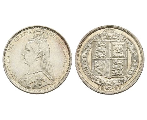 Royal mint. Dated 1887. Jubilee Head type. Designs by Joseph Edgar Boehm. 1837-1901. VICTORIA DEI GRATIA BRITT: REGINA F: D:,