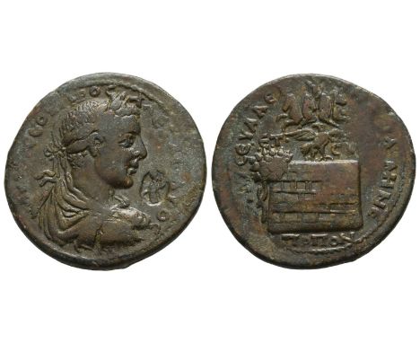Dated CY 228 (AD 225/6). AD 222-235. ΑΥΤ Κ ϹЄΟΥΗΡΟϹ ΑΛЄΞΑΝΔΡΟϹ, laureate, draped, and cuirassed bust to right; c/m: Tyche sta