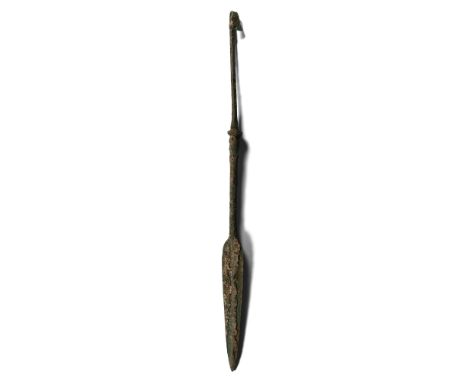 3rd-2nd millennium B.C. Foliate blade, rhomboidal in section, raised mid-rib, medium length stem widening at the base and for