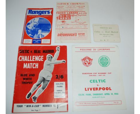 A Third Lanark v. Celtic, match programme, 17/10/59 Celtic v. Real Madrid, Blue &amp; White Trophy Challenge Match, programme