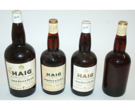 Haig Gold Label four pint blended Scotch Whisky 40fl.ozs, 70%, three other bottles of Haig Gold Label, one lacking label (4)