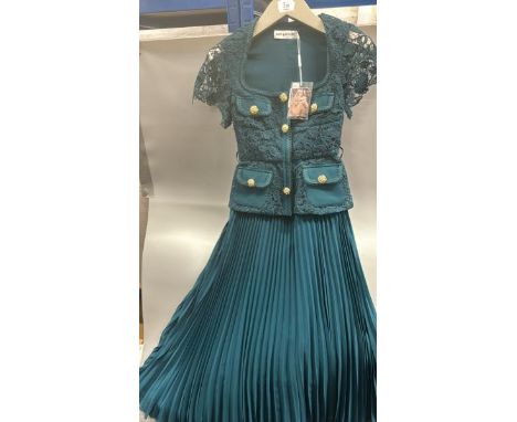 SELF-PORTRAIT P TEAL LACE MIDI DRESS / 4 / TEAL / RRP £440 / NEW WITH TAGS / R3
