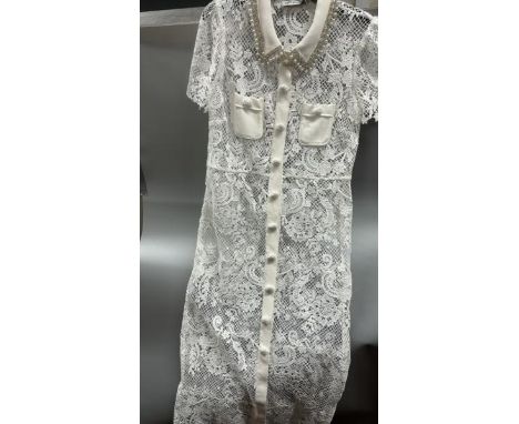 SELF-PORTRAIT M WHITE LACE MIDI DRS /16 / WHITE / RRP £420 / NEW WITH TAGS / R3