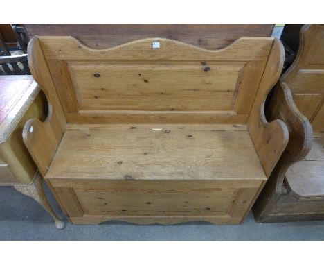 A pine hall bench