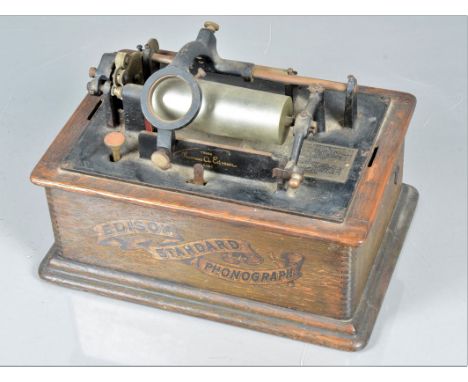An Edison Standard phonograph, model A No. 5185783,  with Combination gearing (lacking gear cover, reproducer, lid, winder an