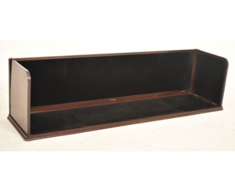 An unusual early 20th century mahogany cased folding photography set / shelf. The shelf with black velvet lining and mahogany