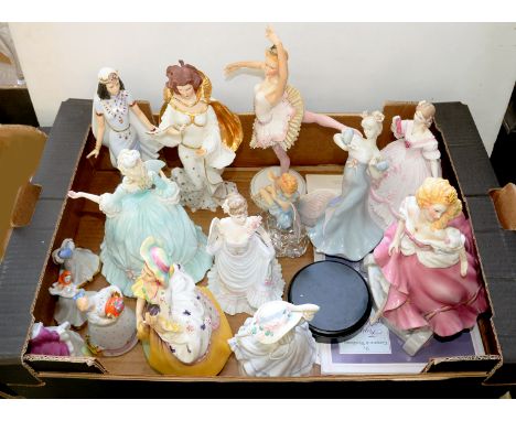 FIFTEEN ROYAL WORCESTER AND OTHER FIGURES OF YOUNG WOMEN, VARIOUS SIZES AND MARKS 