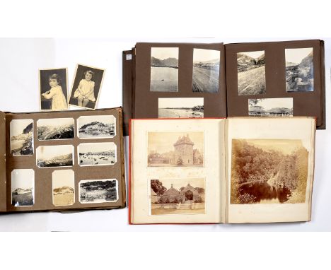 THREE VICTORIAN AND EARLY 20TH C PHOTOGRAPH ALBUMS, THE EARLIEST C1880, WITH MOUNTED ALBUMEN, INCLUDING THOMAS CARLISLE, ROMA