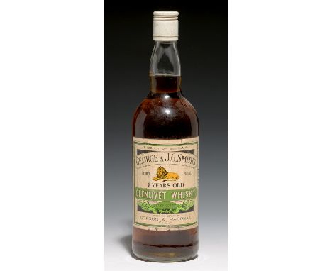 GEORGE &amp; J.G. SMITH'S GLENLIVET 8 YEAR OLD SCOTCH WHISKY, GORDON &amp; MACPHAIL, C1970, 75 CL 