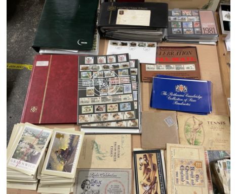 A Penny Black on a letter together with another Victorian stamp, stamp books, collectors stamp, first day covers, bank notes 