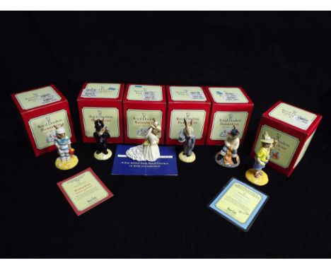 6 x GB Royal Doulton 1999 Bunnykins Figures. DB189 Mother(1999 Figure of the Year by Martyn Alcock with certificate), DB64 Po