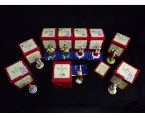 9 x GB Royal Doulton 1999 Bunnykins Figures. Two are signed by Michael Doulton, they are DB197 Mystic and DB188 Judge(both ar