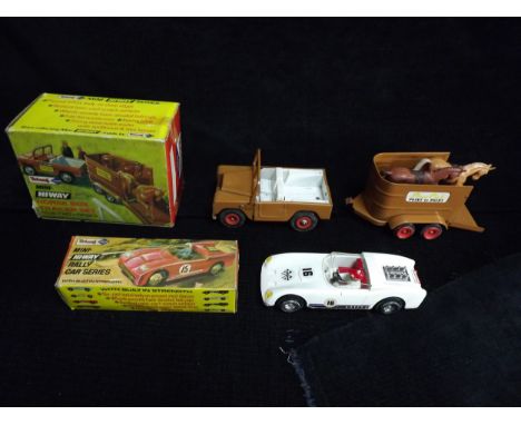 2 x Great British Tri-ang 'Mini Hi-Way' series Metal model Vehicles. Rally Car 'Safari No. 16' Diecast Model and pressed stee