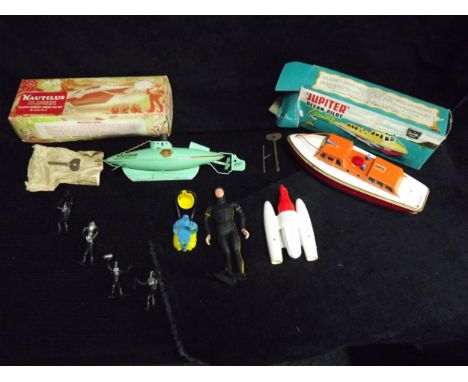 Group of Nautical Toys. Includes 2 x GB Sutcliffe Pressings Clockwork Metal Models - Walt Disney 'Nautilus' the 20,000 League