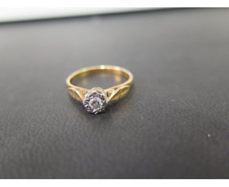 An 18ct gold illusion-set brilliant-cut diamond ring - Hallmark rubbed - Ring size N - Weight approx 2.8gms
Condition Report: