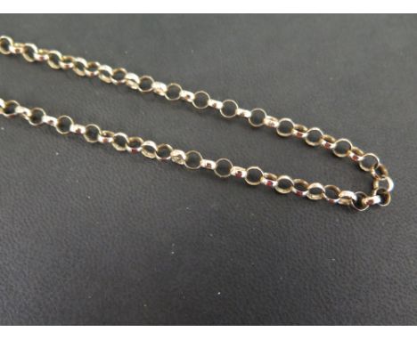 A 9ct gold belcher-link chain - Hallmark rubbed - Length 62cms - Weight approx 18.6gms
Condition Report: Good - With light su