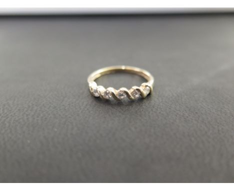 A 9ct gold diamond five-stone ring - Hallmarked Birmingham - Ring size N - Weight approx 1.5gms
Condition Report: Good - With