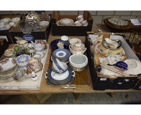A collection of various early ceramics Including 'Indian tree' saucers, various plates and saucers, Radford tea cups, with a 
