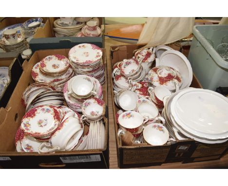 A large collection of Paragon 'Rockingham' style part dinner and tea service Including dinner plates, saucers and tea cups, s