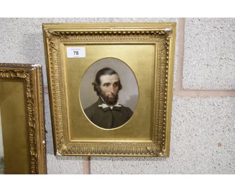 A early 19th Century portrait of a gentleman Dressed in frock coat and cravat, the oval portrait unsigned, 16cm x 12.5cm, fra